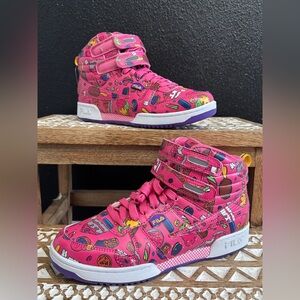 Brand New! Kids! Fila Pink High-Tops with Multicolor Design